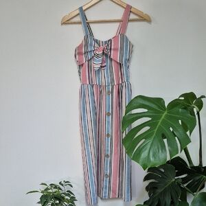 Lily Bleu Pink and Blue Striped Kids Dress